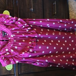 Pink Polka Dot Plus Size Blouse Tank